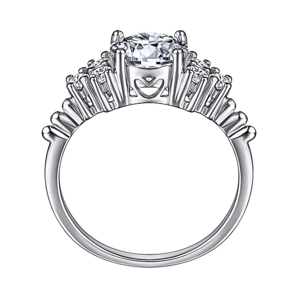 ANILLO DE COMPROMISO AFRODITA 372 PLATA MACIZA BAÑADO EN ORO - 2