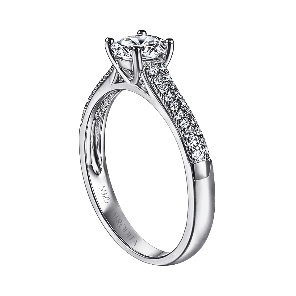 ANILLO DE COMPROMISO AFRODITA 374 PLATA MACIZA BAÑADO EN ORO - 3