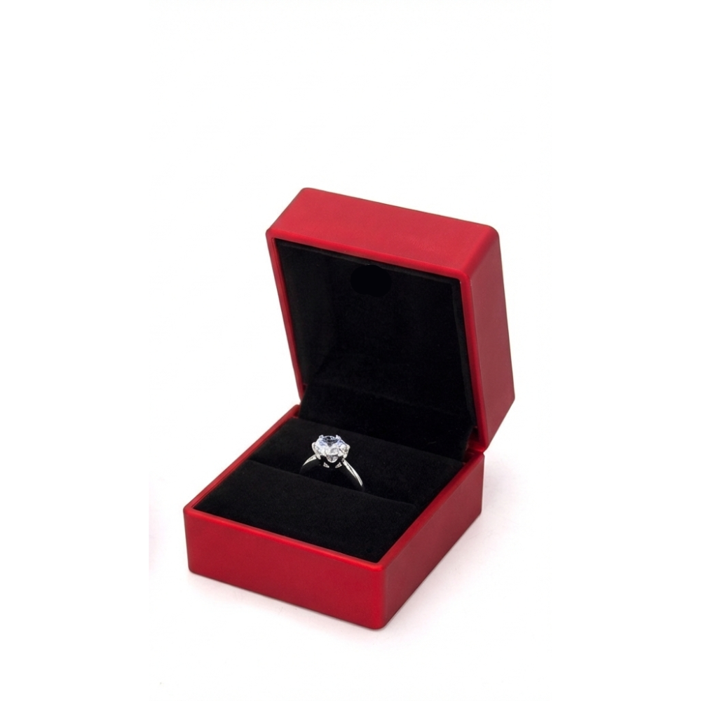 ANILLO DE COMPROMISO AFRODITA 379 PLATA MACIZA BAÑADO EN ORO BLANCO - 5