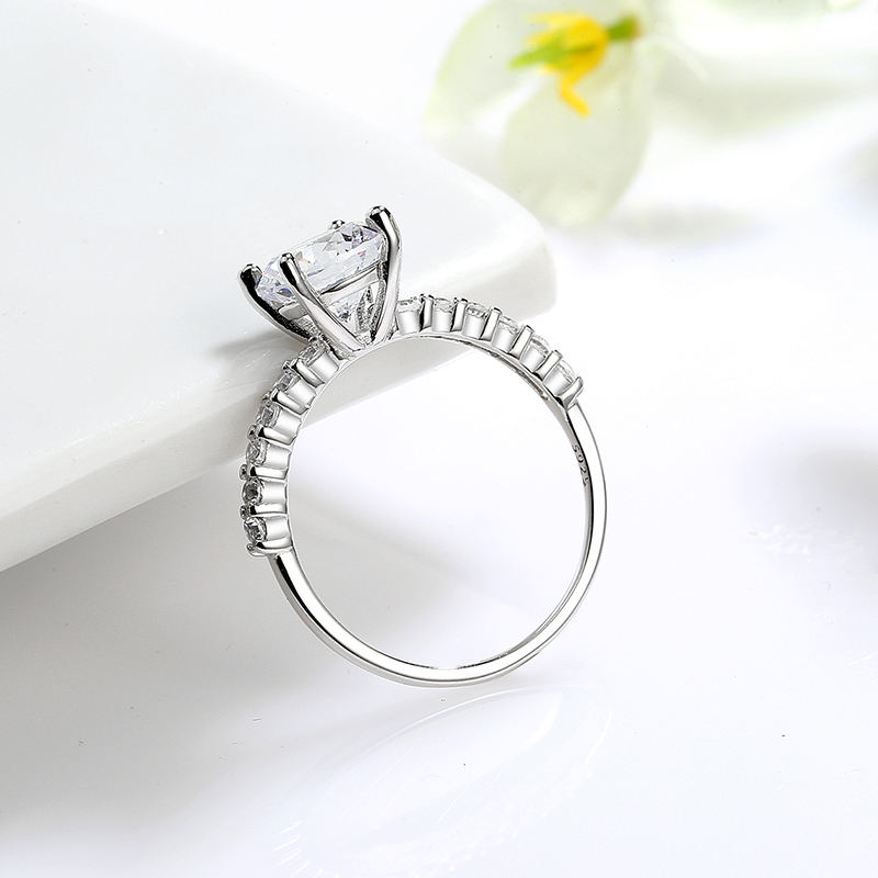 ANILLO DE COMPROMISO AFRODITA 377 PLATA MACIZA BAÑADO EN ORO BLANCO - 2