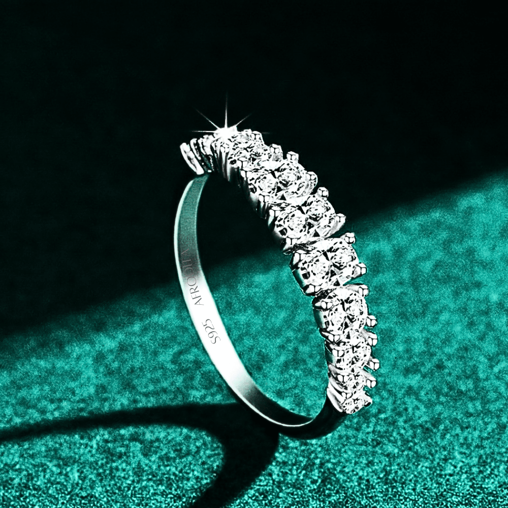 ANILLO CHURUMBELA XL PROMESA AFRODITA 376 PLATA MACIZA BAÑADO EN ORO BLANCO - 1