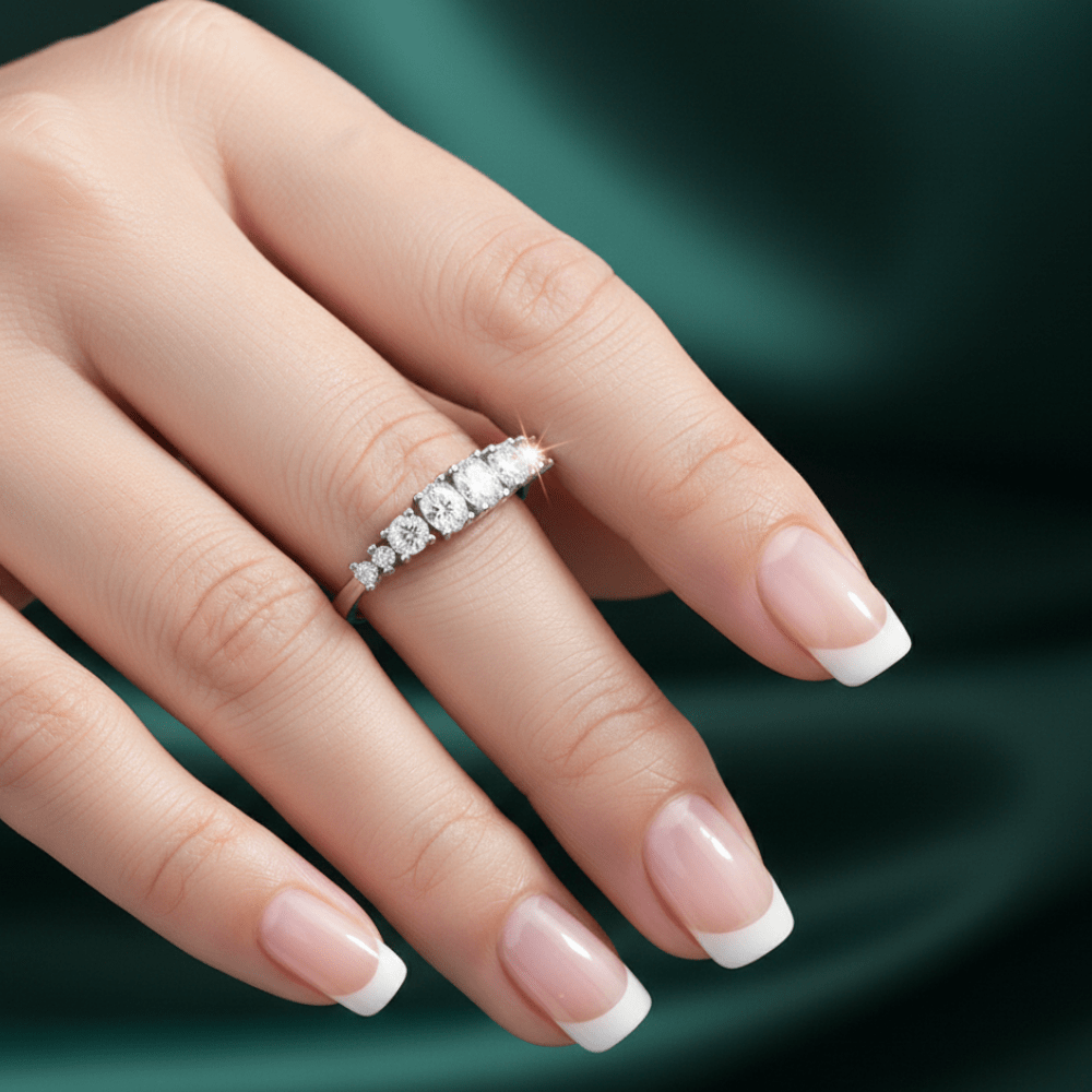 ANILLO CHURUMBELA XL PROMESA AFRODITA 376 PLATA MACIZA BAÑADO EN ORO BLANCO - 2