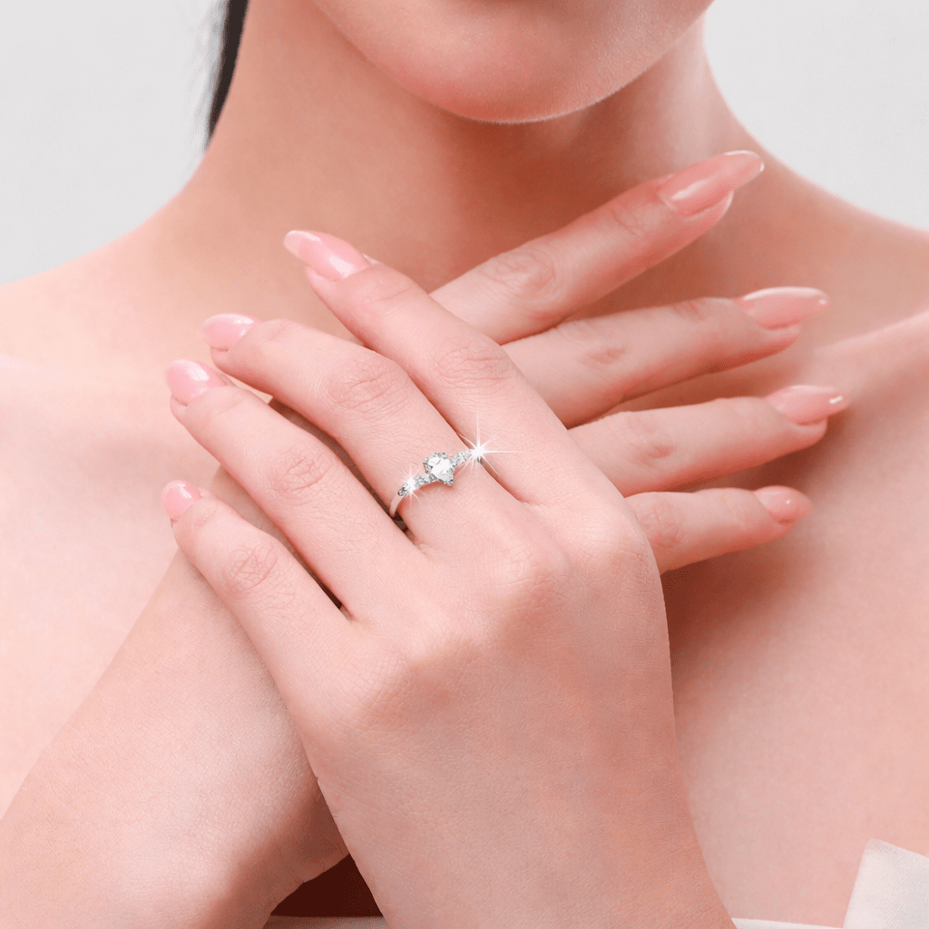 ANILLO DE COMPROMISO AFRODITA 378 PRINCESA PLATA MACIZA BAÑADO EN ORO BLANCO - 3