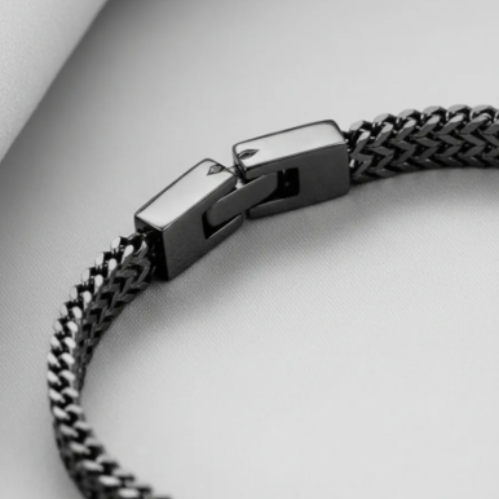 BRAZALETE PULSERA NEGRA COLA DE ZORRO PARA HOMBRE - 1