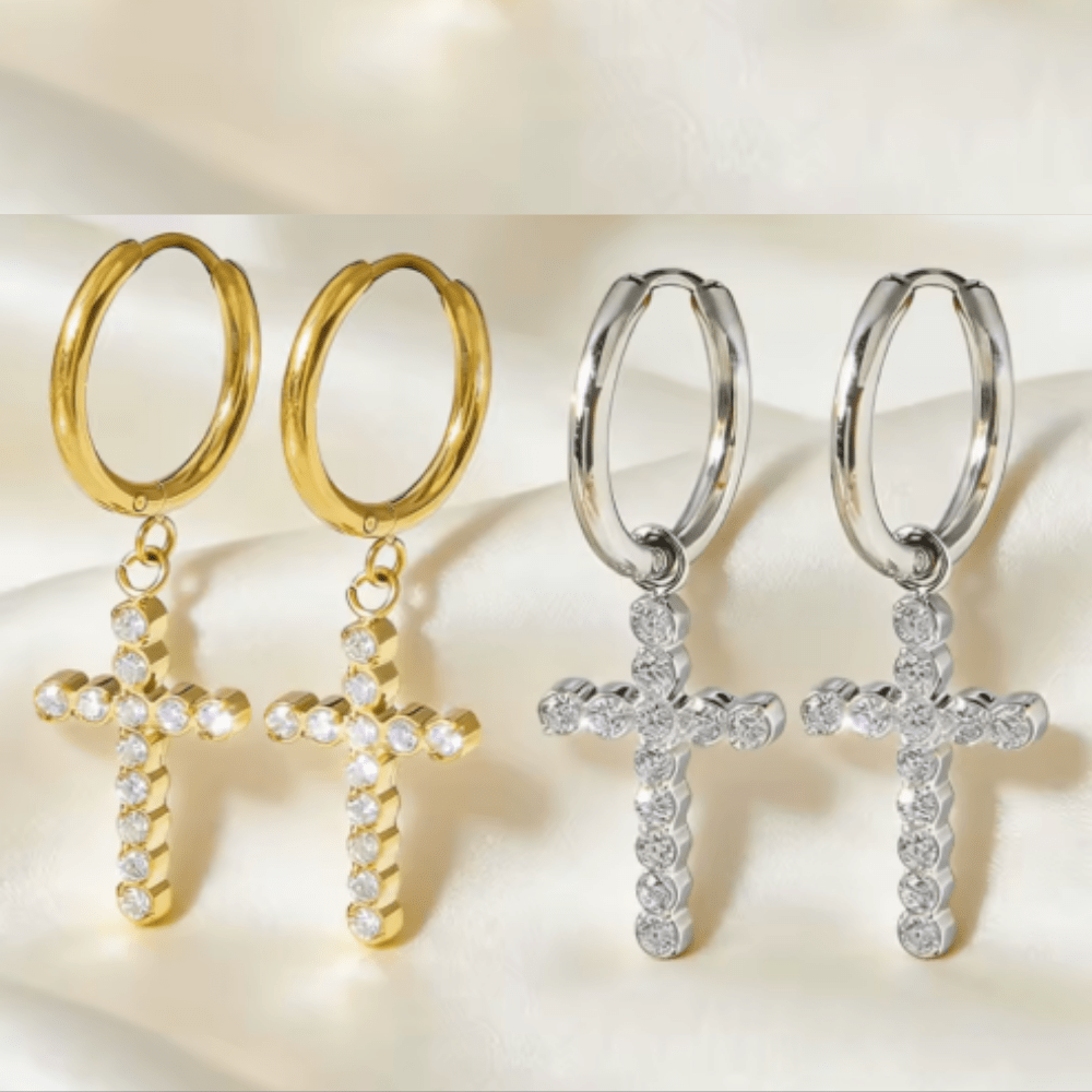 ARETES EN FORMA DE CRUZ AFRODITA - 1