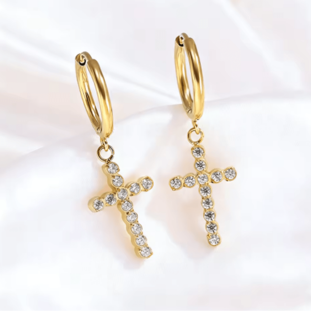 ARETES EN FORMA DE CRUZ AFRODITA - 5
