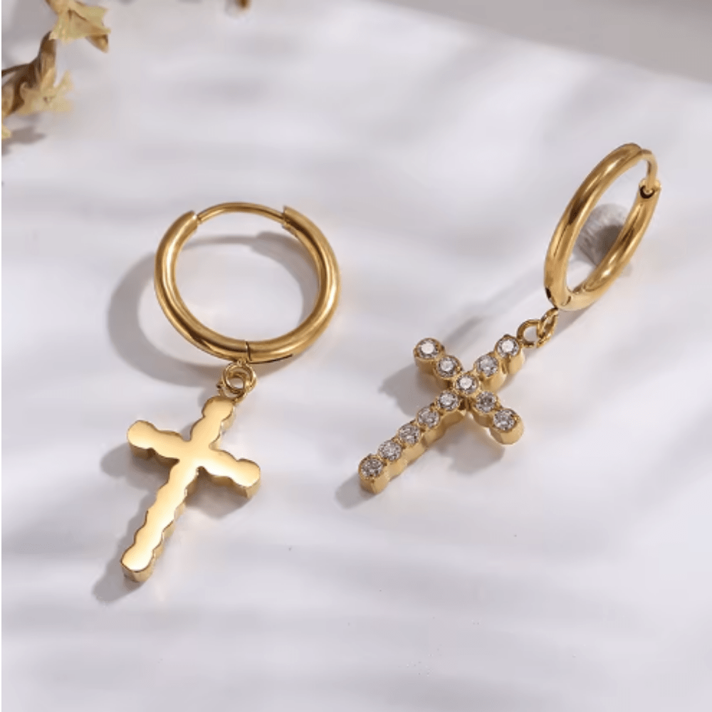 ARETES EN FORMA DE CRUZ AFRODITA - 6