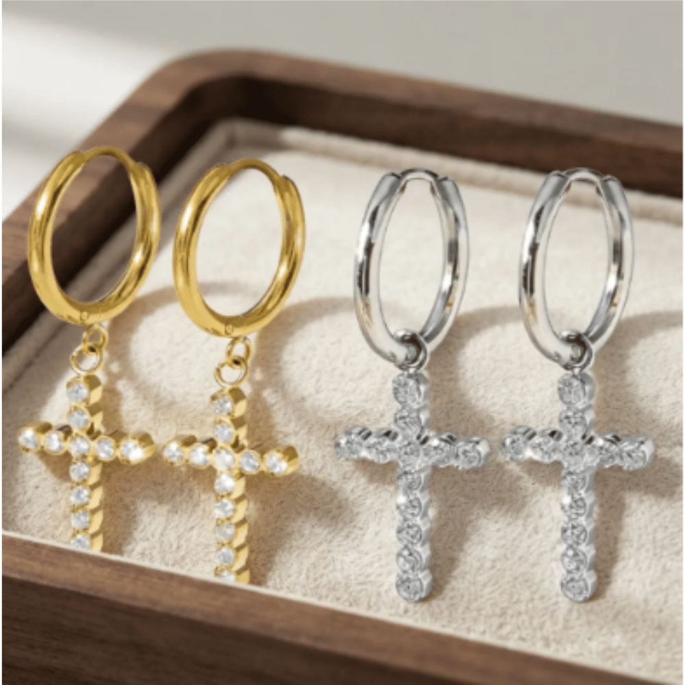 ARETES EN FORMA DE CRUZ AFRODITA - 7