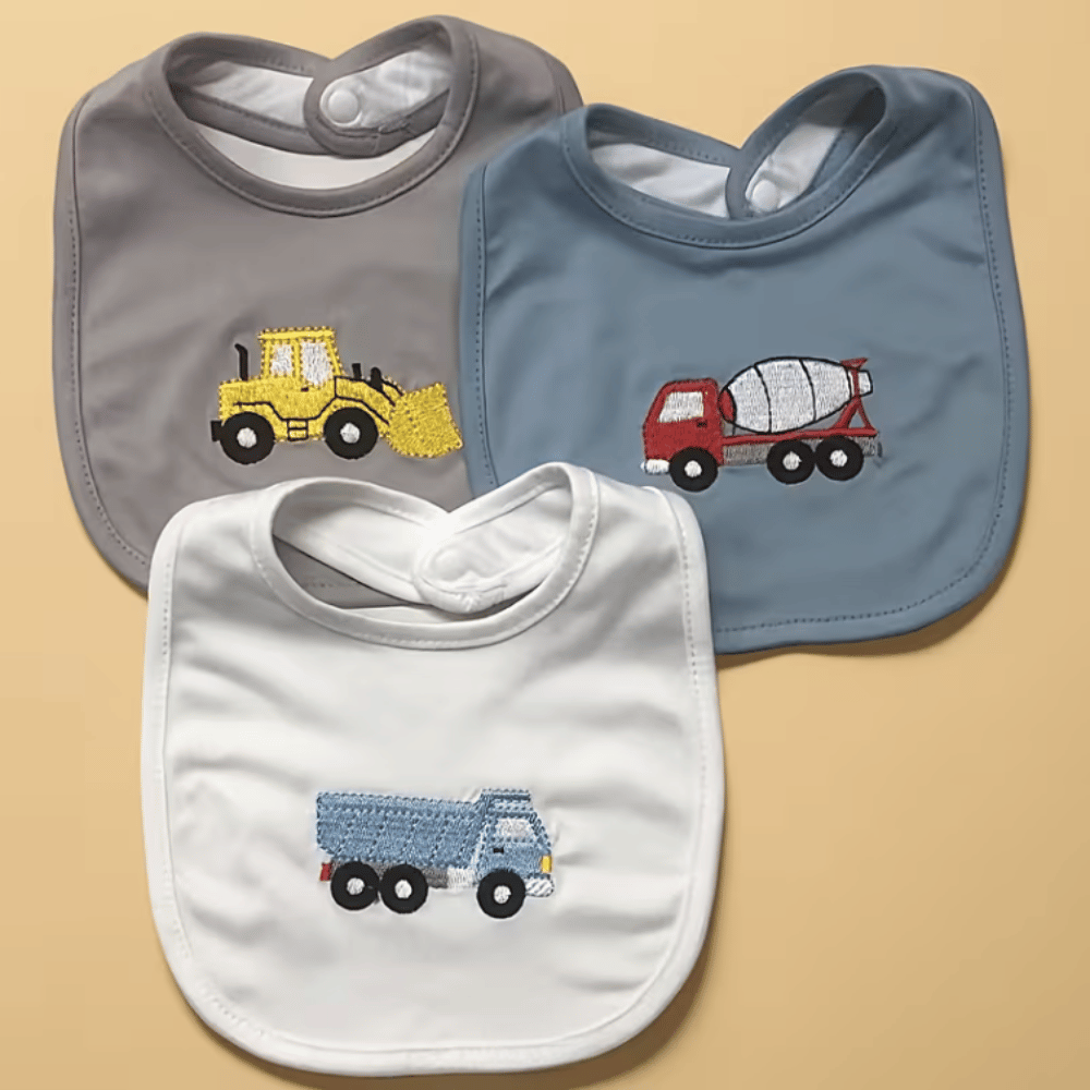 JUEGO DE 3 BABEROS PARA BEBÉ SUAVES ABSORBENTES PRÁCTICOS - 1