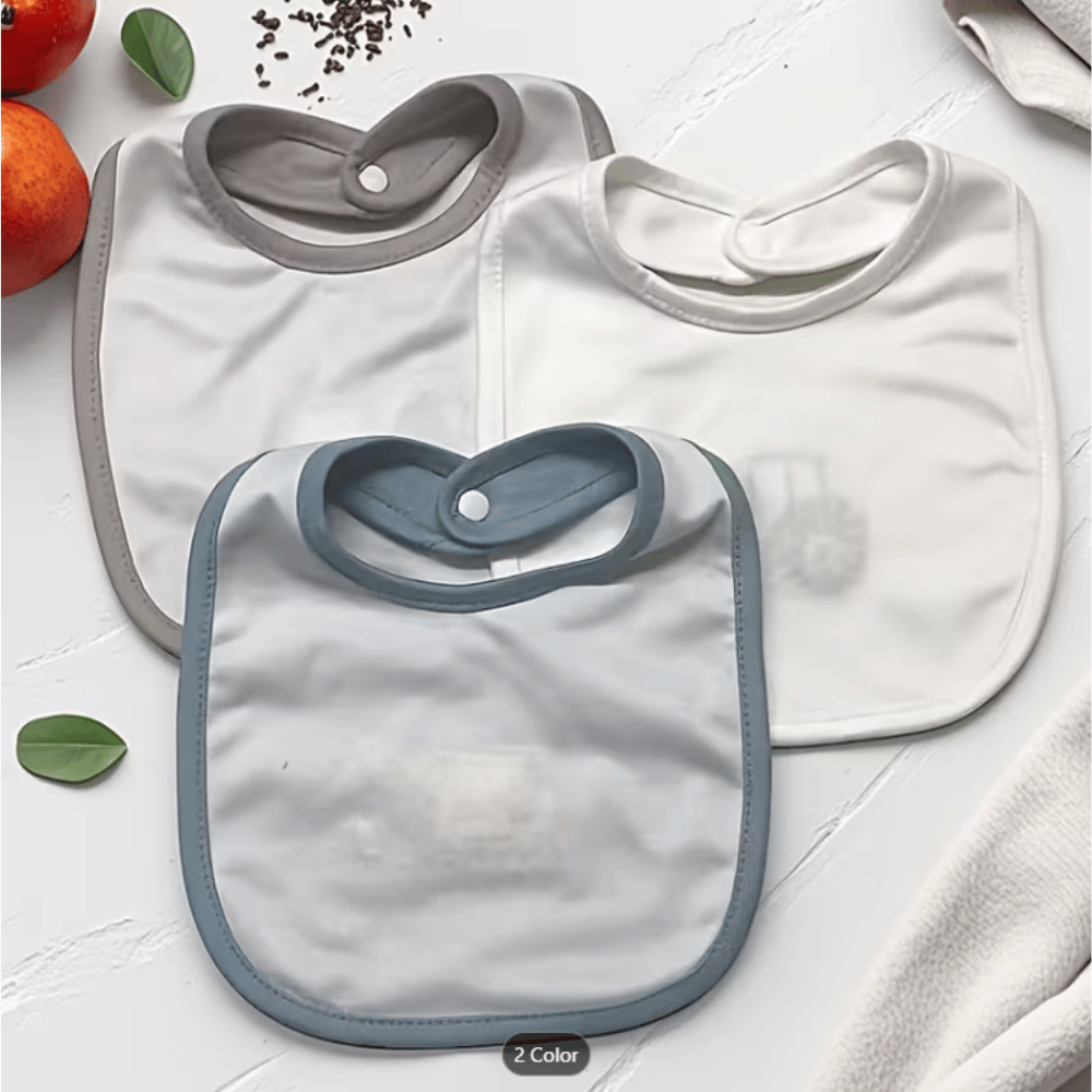 JUEGO DE 3 BABEROS PARA BEBÉ SUAVES ABSORBENTES PRÁCTICOS - 3