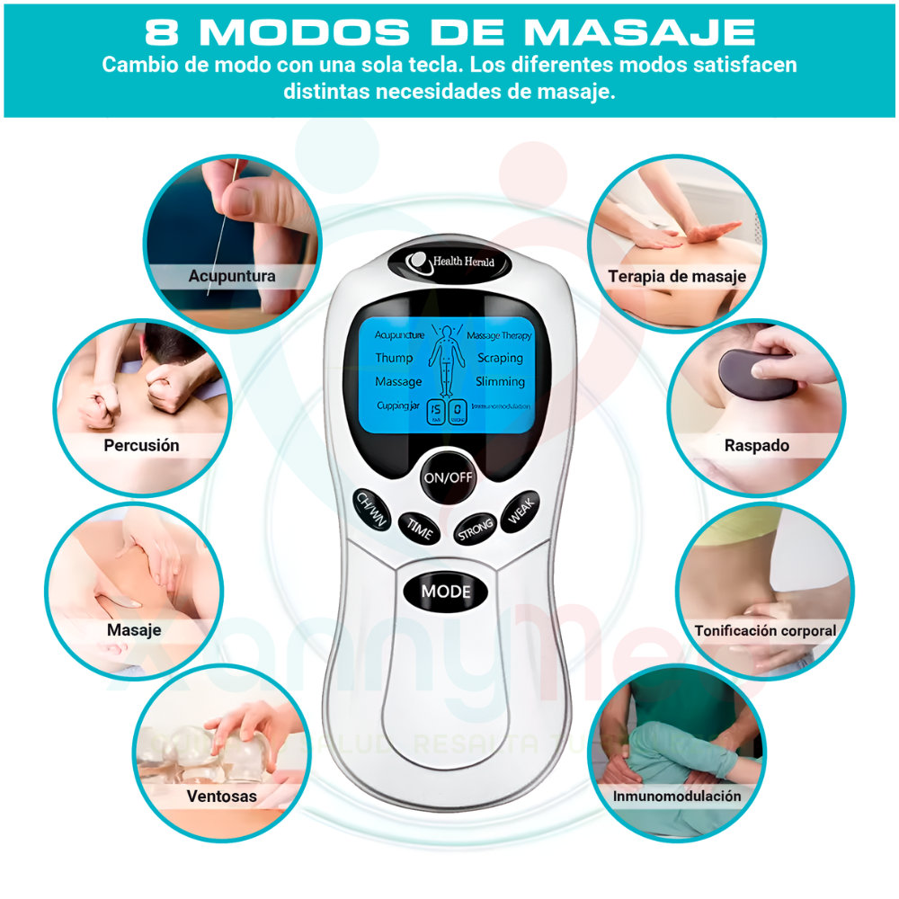 ACCESORIOS CUIDADO PERSONAL MERKON - BLUEIDEA ELECTROESTIMULADOR TENS DE 8 ELECTRODOS - MERKON - 4