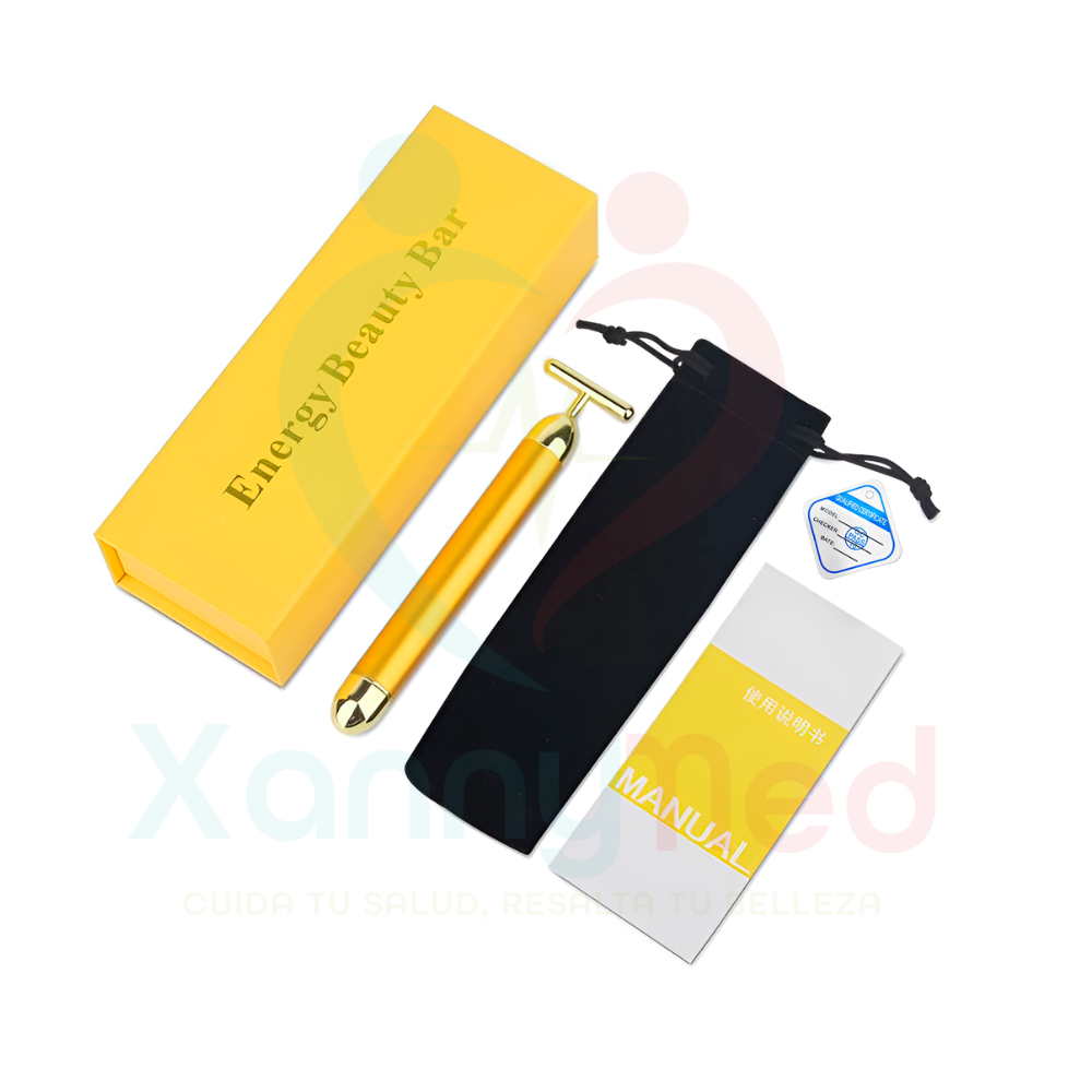 MASAJEADOR XANNYOR FACIAL CON VIBRACION DORADO ENERGY BEAUTY BAR - 2
