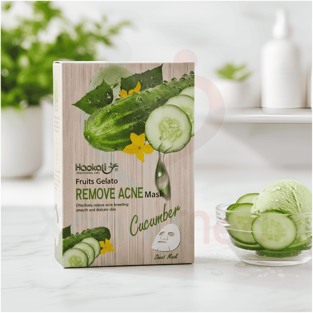 CAJA DE MASCARILLAS FACIALES CON PEPINO - HAOKALI - 2