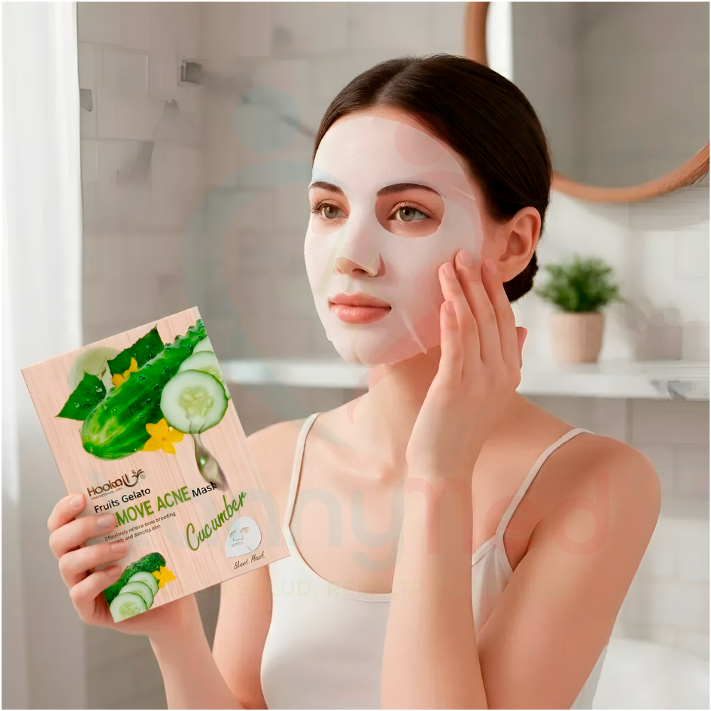 CAJA DE MASCARILLAS FACIALES CON PEPINO - HAOKALI - 4