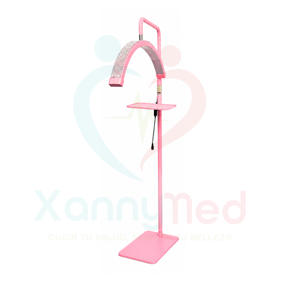 LAMPARA MEDIA LUNA DE PEDESTAL CON BRILLO - 1