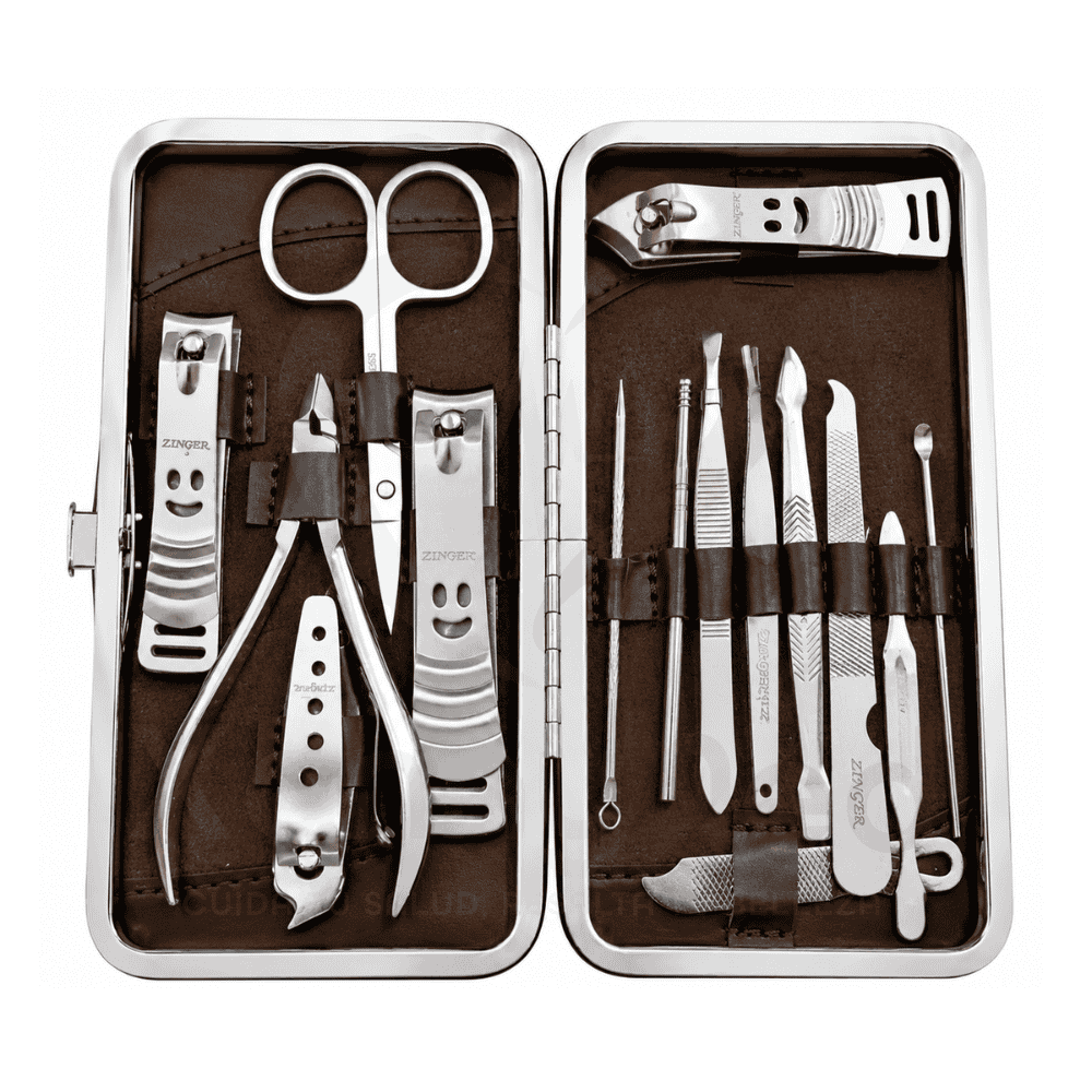 SET DE MANICURE Y PEDICURE DE ACERO INOXIDABLE - 16 PIEZAS - 1