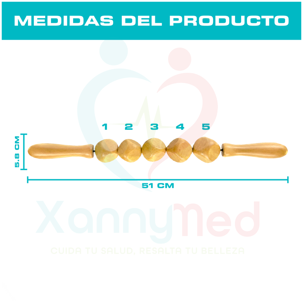 RODILLO DE MADEROTERAPIA TIPO CUBO PARA MASAJES REDUCTORES Y RELAJANTES - 2