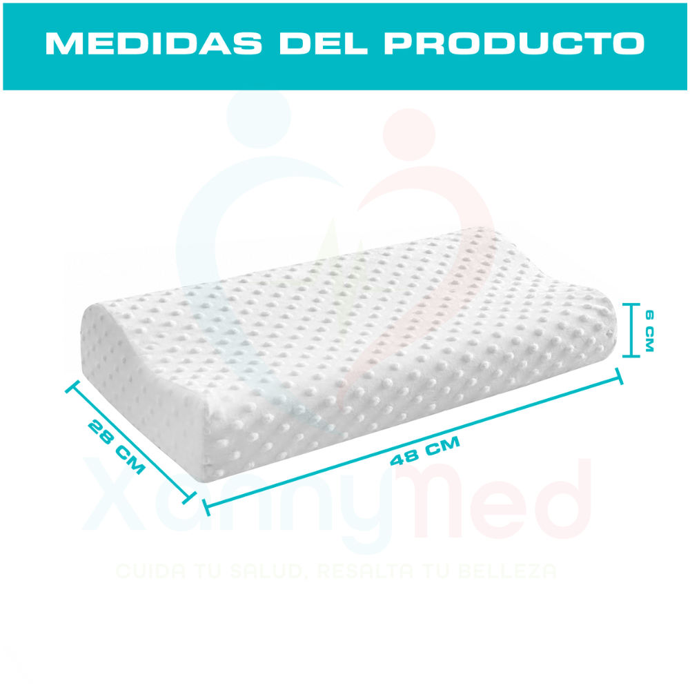 Almohada Ergonomica de Memory Foam Sin Gel - Almohada de Viscoelastico con Forro - 2