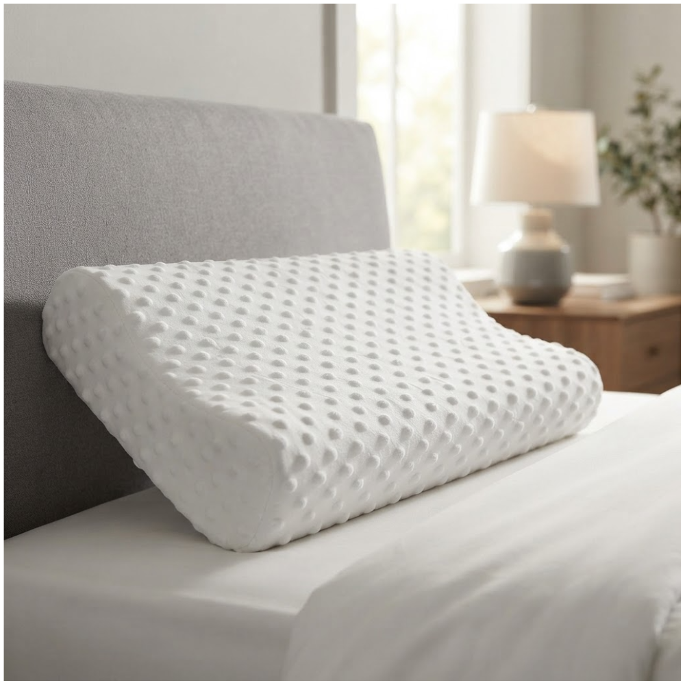Almohada Ergonomica de Memory Foam Sin Gel - Almohada de Viscoelastico con Forro - 3
