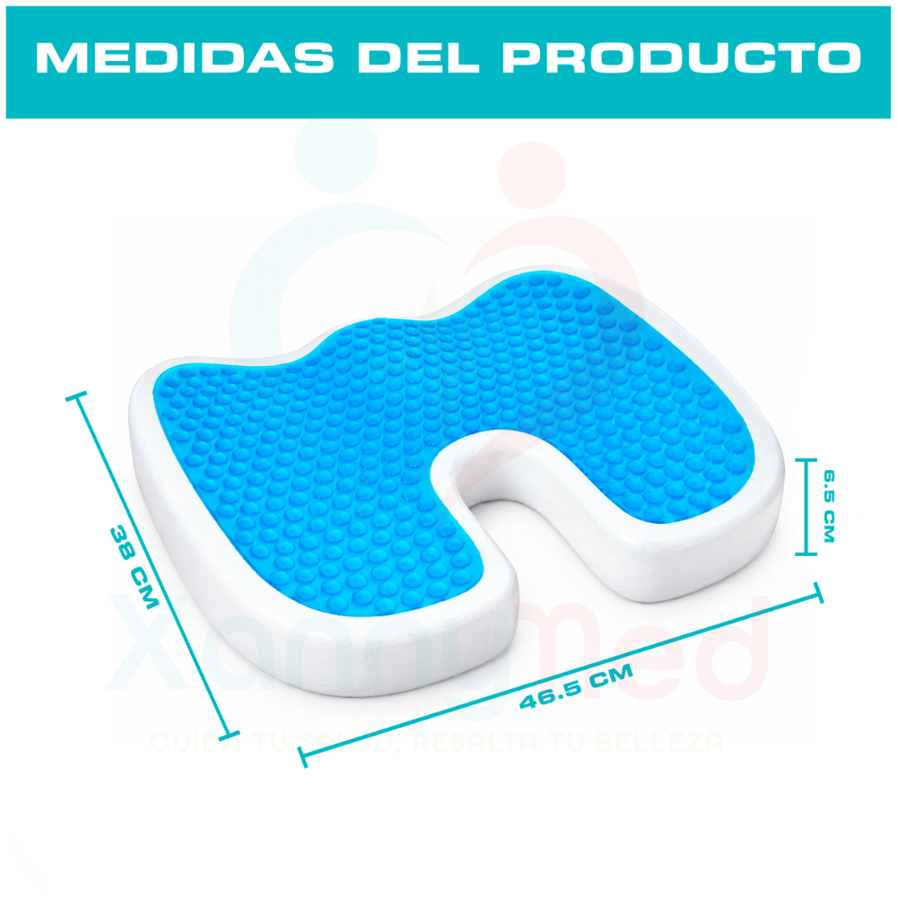 ALMOHADA TIPO ASIENTO VISCOELASTICO MODELO U CON GEL - 2