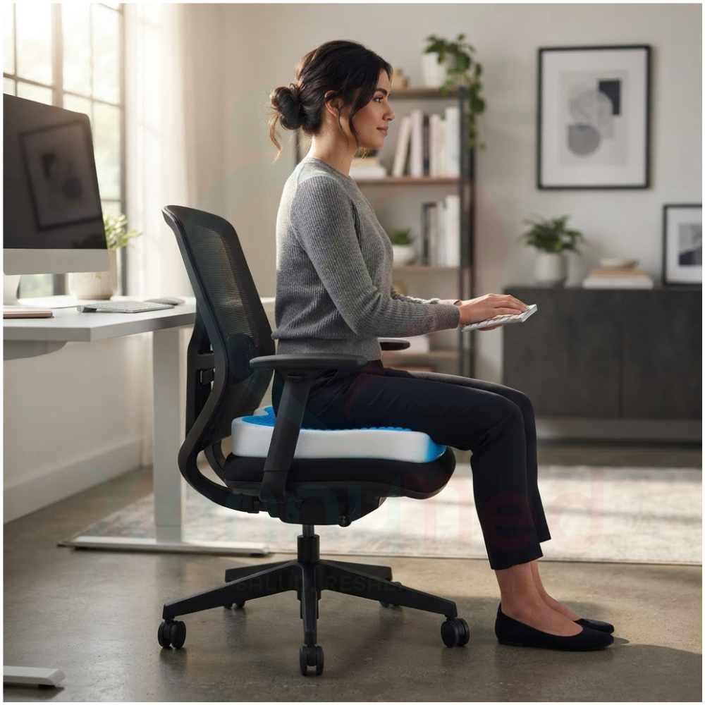 ALMOHADA TIPO ASIENTO VISCOELASTICO MODELO U CON GEL - 4