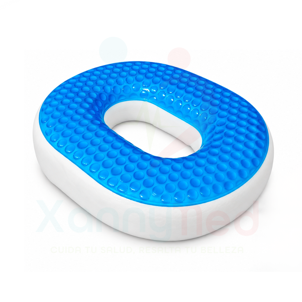 ALMOHADA TIPO ASIENTO VISCOLASTICO OVALADO ESTANDAR CON GEL - 1