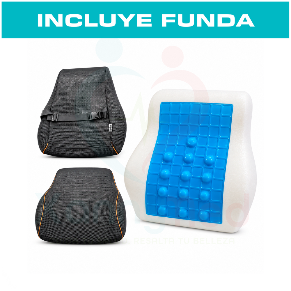 Espaldar Ergonomico de Memory Foam y Gel - Ideal para Silla de Escritorio y Auto - 3