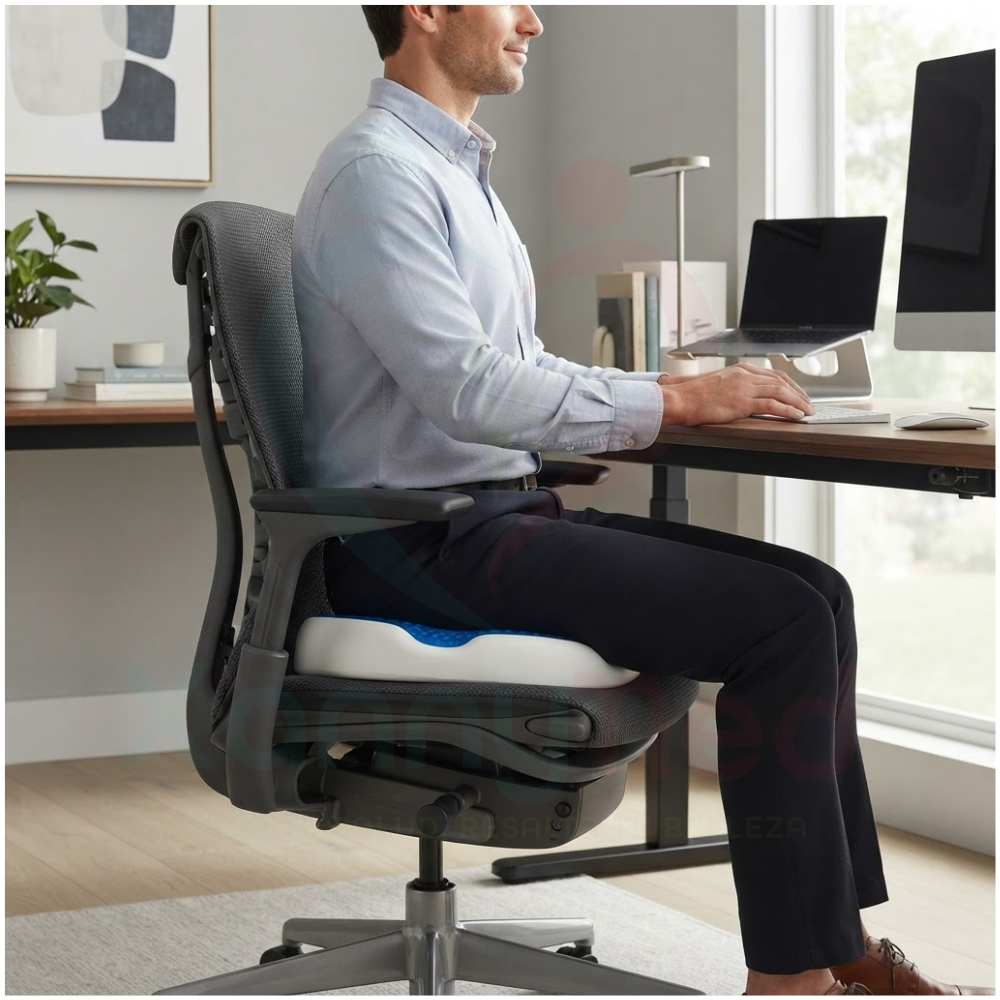 ASIENTO TIPO RODETE 3 EN 1 CON  DOBLE ABERTURA Y GEL - MEMORY FOAM - 4