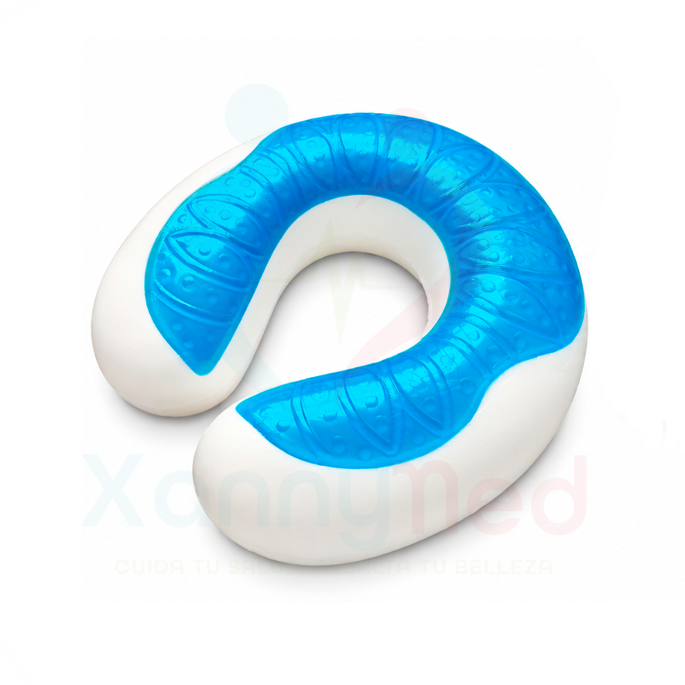 ALMOHADA TIPO COLLARIN VISCOELASTICO DE VIAJE CON GEL - 1
