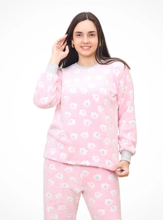 PIJAMA LARGO INGA PIJAMAS ROSADO BEBÉ FELPA PLUSH ELEPHANT - 1