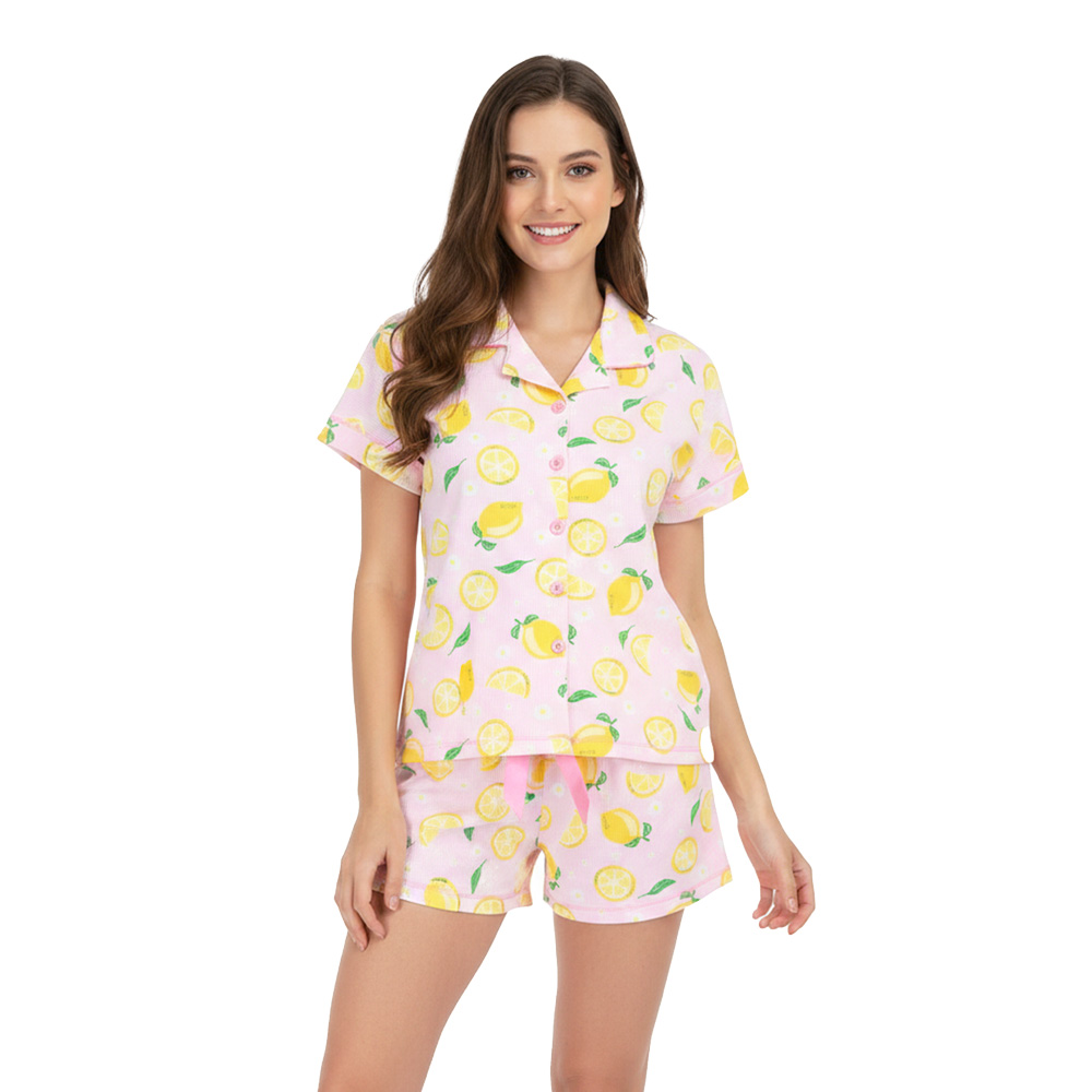 PIJAMA DAMA CLÁSIC LÉMON PINK - INGA PIJAMAS - 1