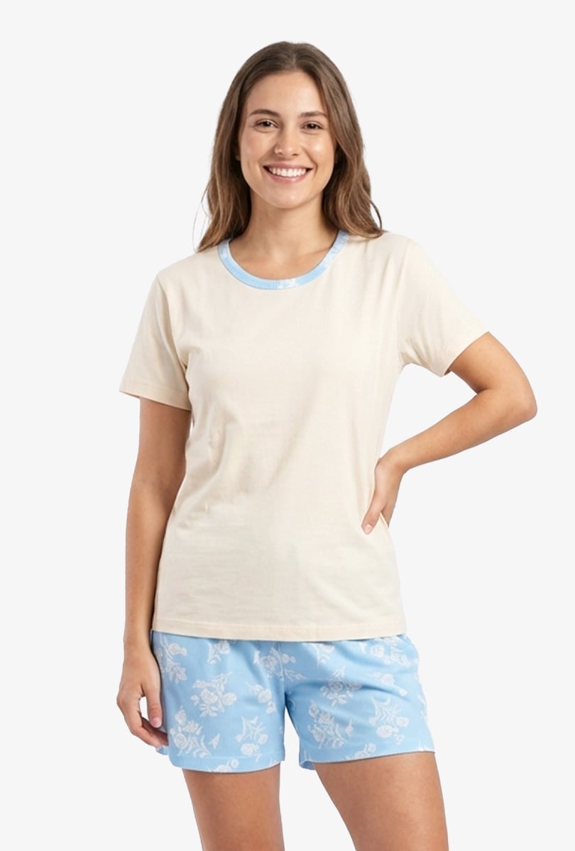PIJAMA DAMA LIGHT BLUE FLOWERS - INGA PIJAMAS - 1