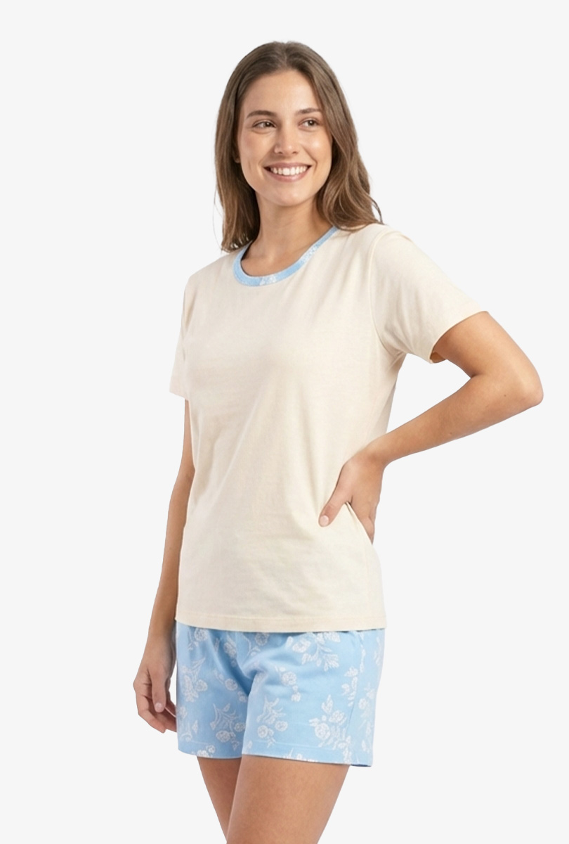 PIJAMA DAMA LIGHT BLUE FLOWERS - INGA PIJAMAS - 2