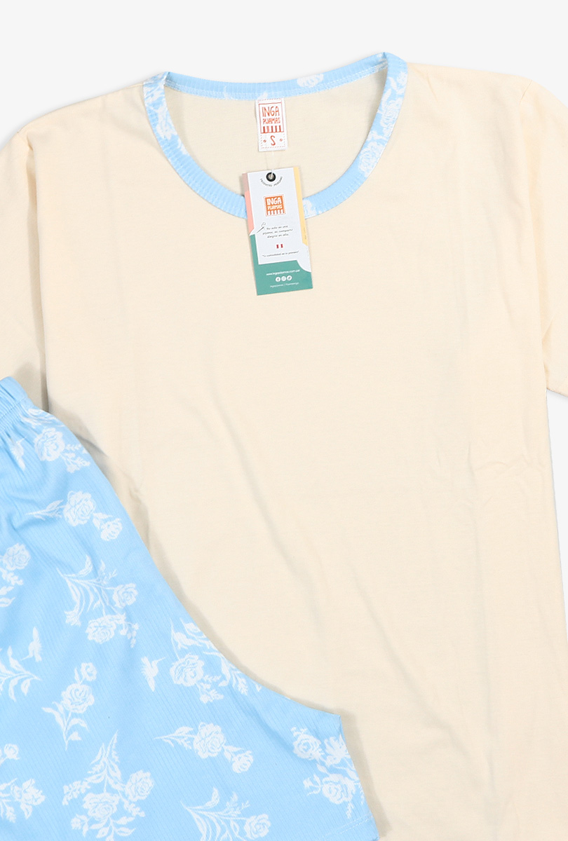PIJAMA DAMA LIGHT BLUE FLOWERS - INGA PIJAMAS - 4