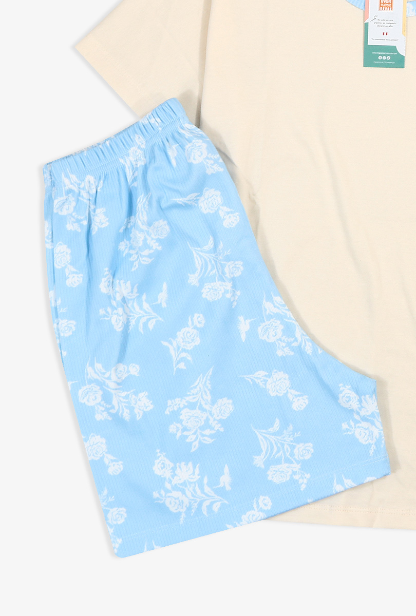 PIJAMA DAMA LIGHT BLUE FLOWERS - INGA PIJAMAS - 5