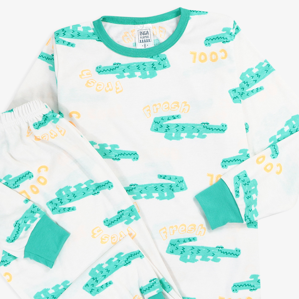 PIJAMA NIÑO RIB COVERT DINO COOL FRESH - INGA PIJAMAS - 4
