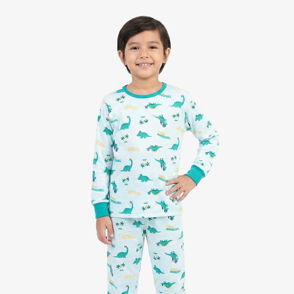 PIJAMA NIÑO RIB COVERT DINO TREASURE - INGA PIJAMAS - 1
