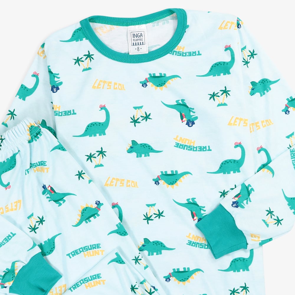PIJAMA NIÑO RIB COVERT DINO TREASURE - INGA PIJAMAS - 4