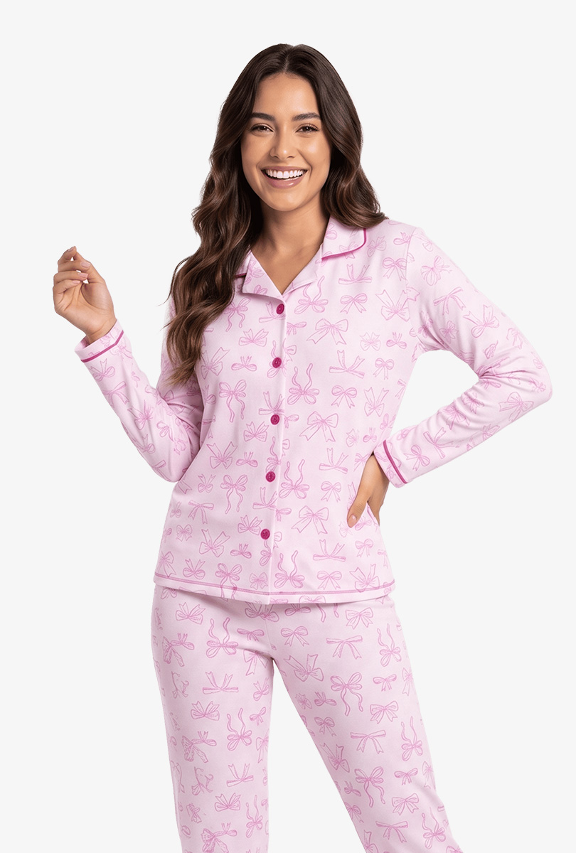 CAMISERO NUDO ROSA - INGA PIJAMAS - 1