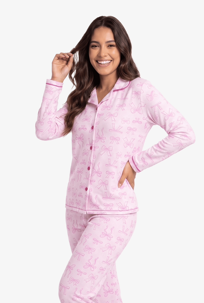 CAMISERO NUDO ROSA - INGA PIJAMAS - 3