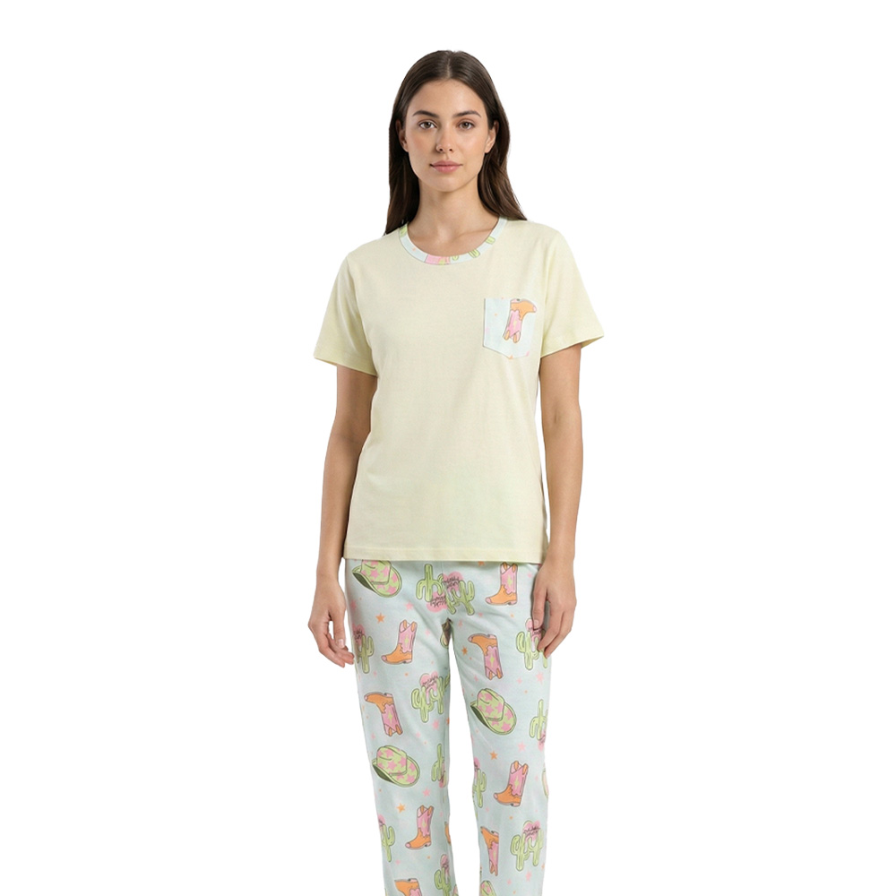 PIJAMA LIME GREEN COWGIRL WOMAN - 1