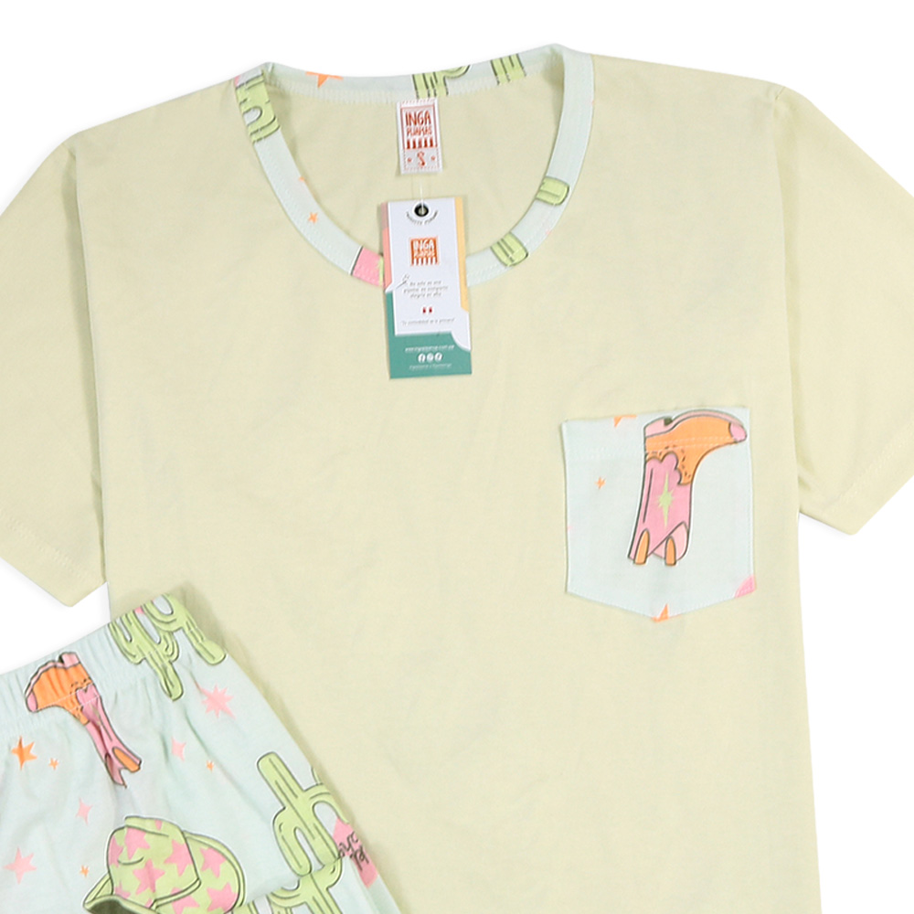 PIJAMA LIME GREEN COWGIRL WOMAN - 4