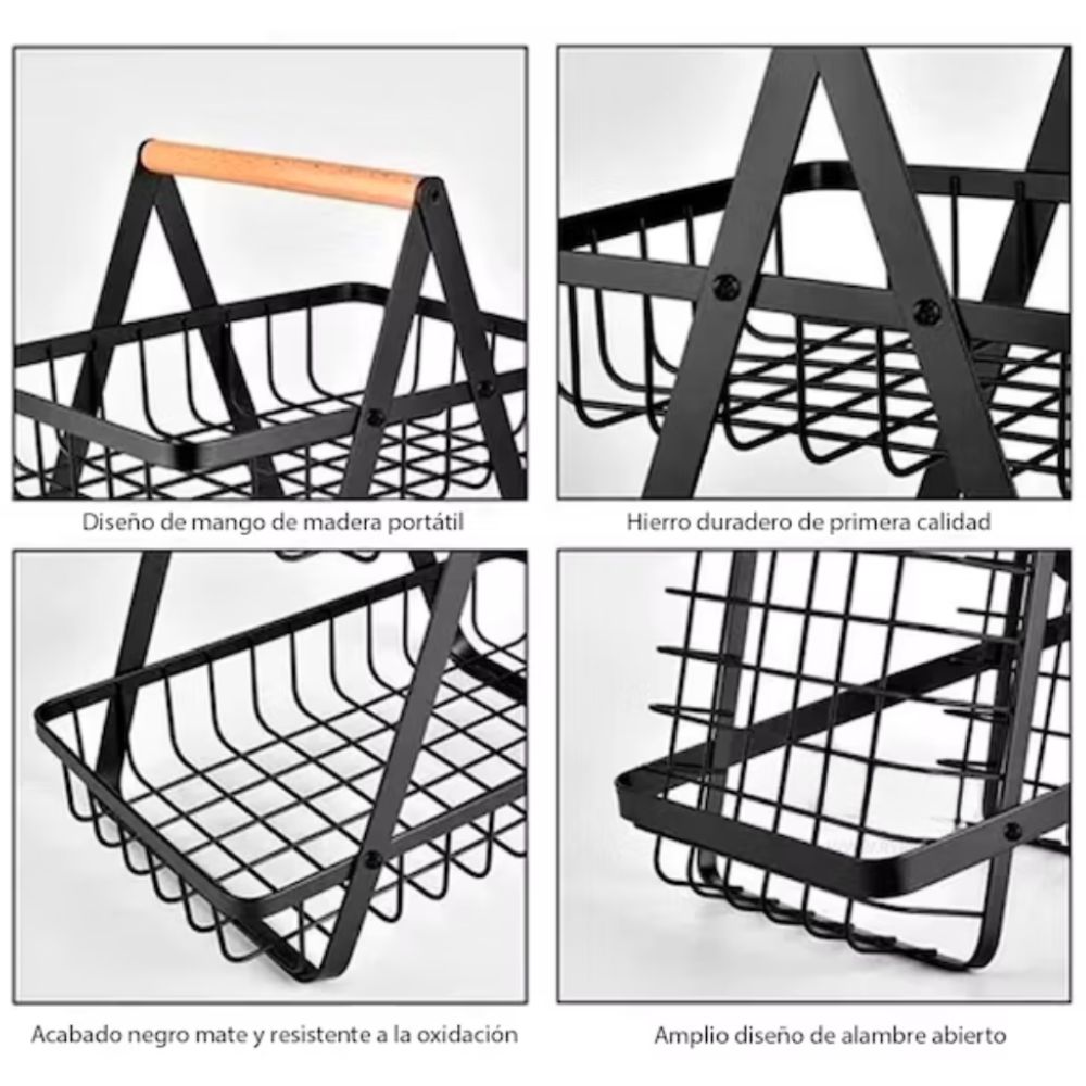 CESTA DE FRUTAS TRIANGULAR DE 3 NIVELES - 3