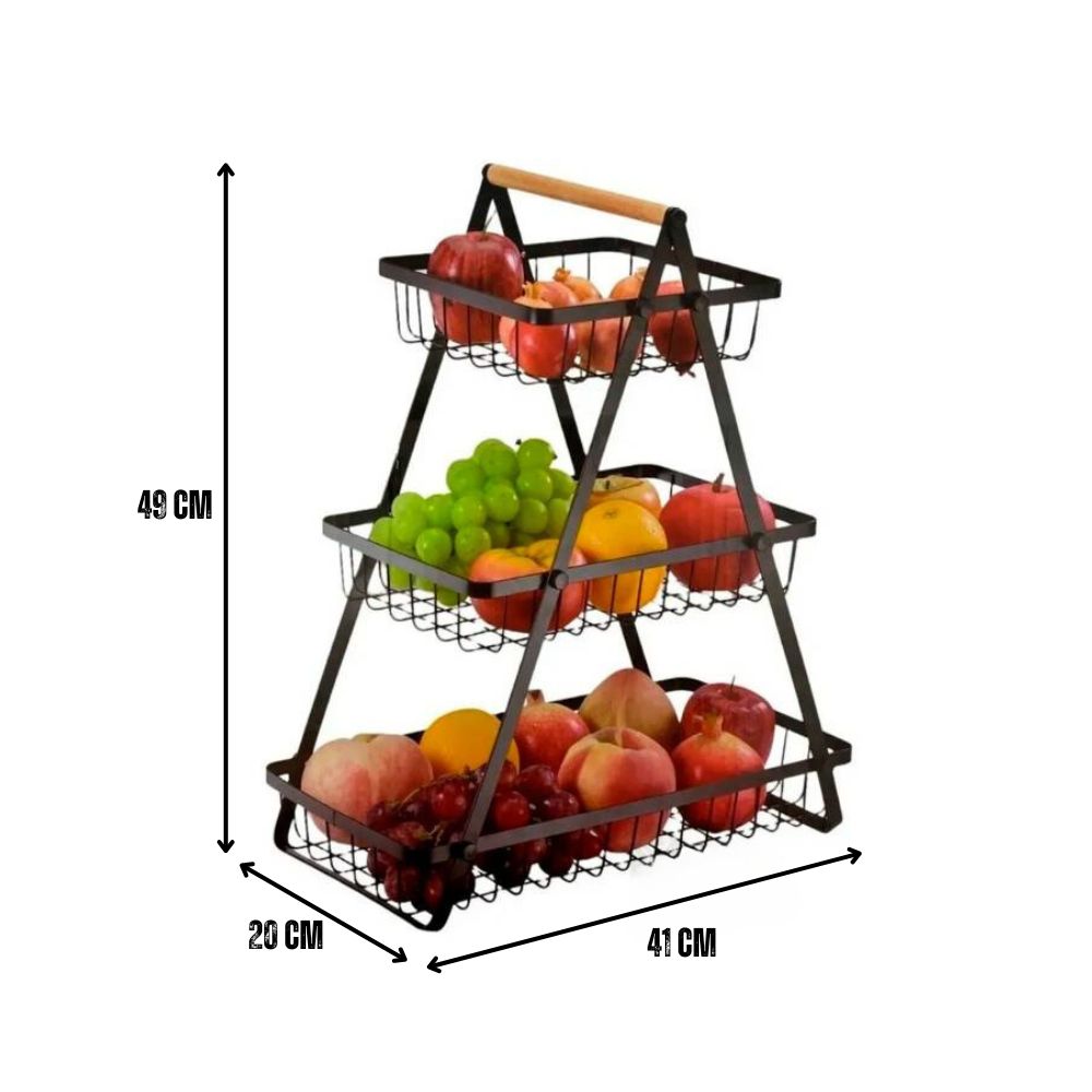 CESTA DE FRUTAS TRIANGULAR DE 3 NIVELES - 4