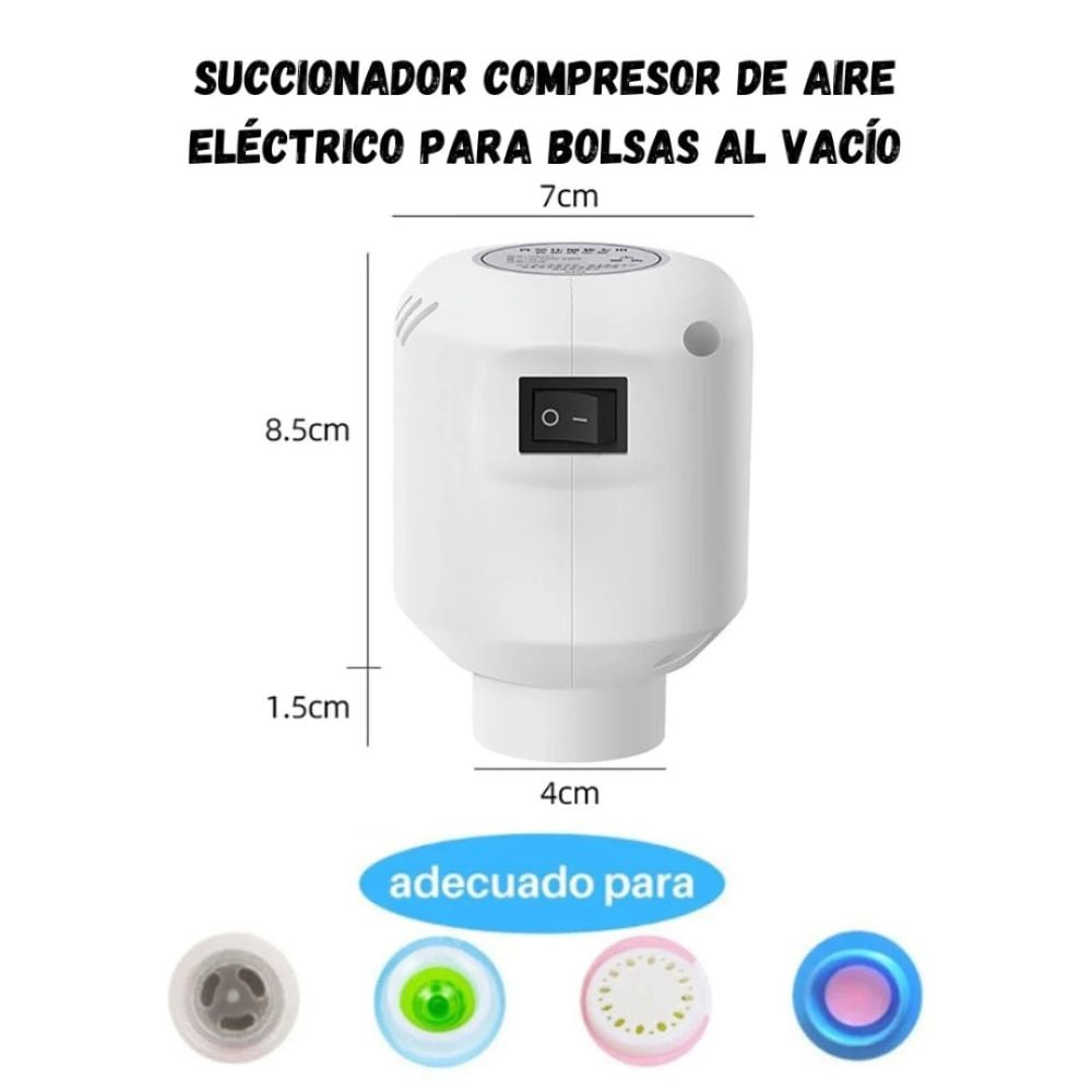 SUCCIONADOR COMPRESOR DE AIRE ELÉCTRICO PARA BOLSAS AL VACÍO - 4
