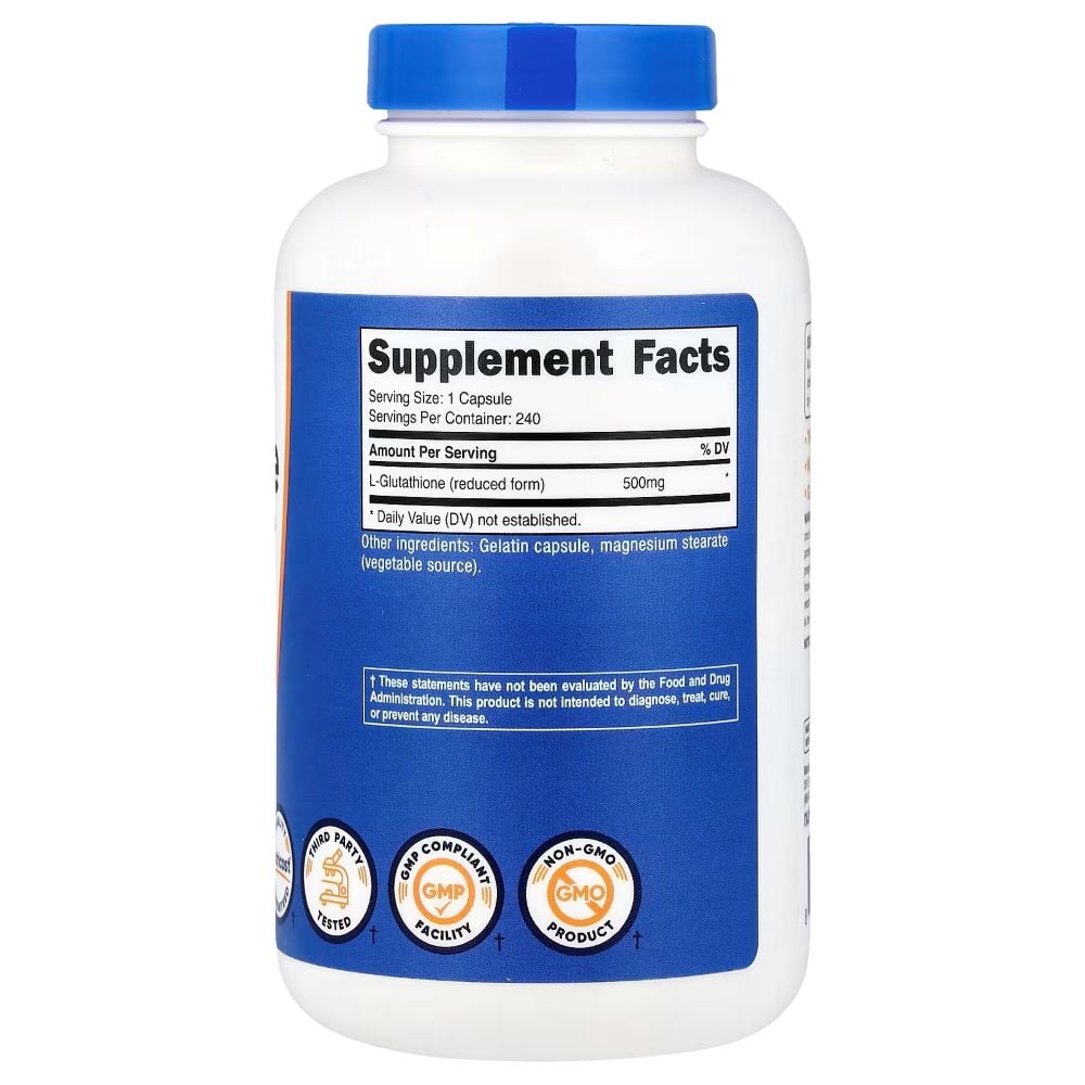 SUPLEMENTO GLUTATION GLUTATHIONE 500 MG 240 CÁPSULAS - 3