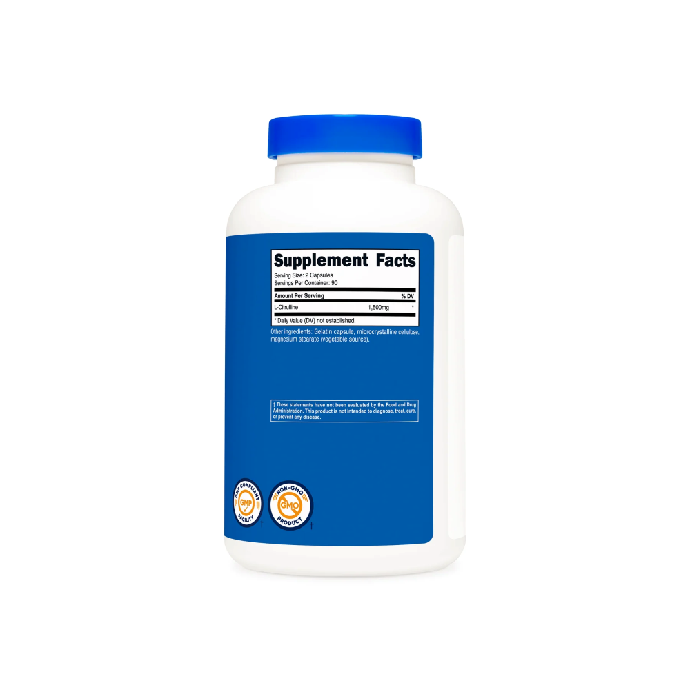 SUPLEMENTO L CITRULLINE L CITRULINA CITRULINA CITRULLINE NUTRICOST 1500 MG 180 CÁPSULAS - 3