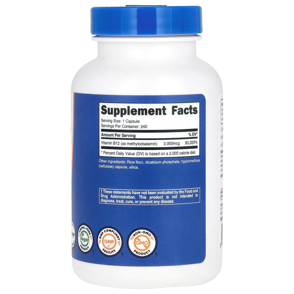 VITAMINA NUTRICOST B12 2000 CIANOCOBALAMINA MCG IMPORTADA CAPSULAS - 2