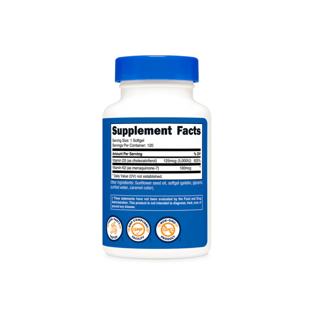 VITAMINA NUTRICOST K2 D3 5000 IU 120 CAPSULAS GEL - 3