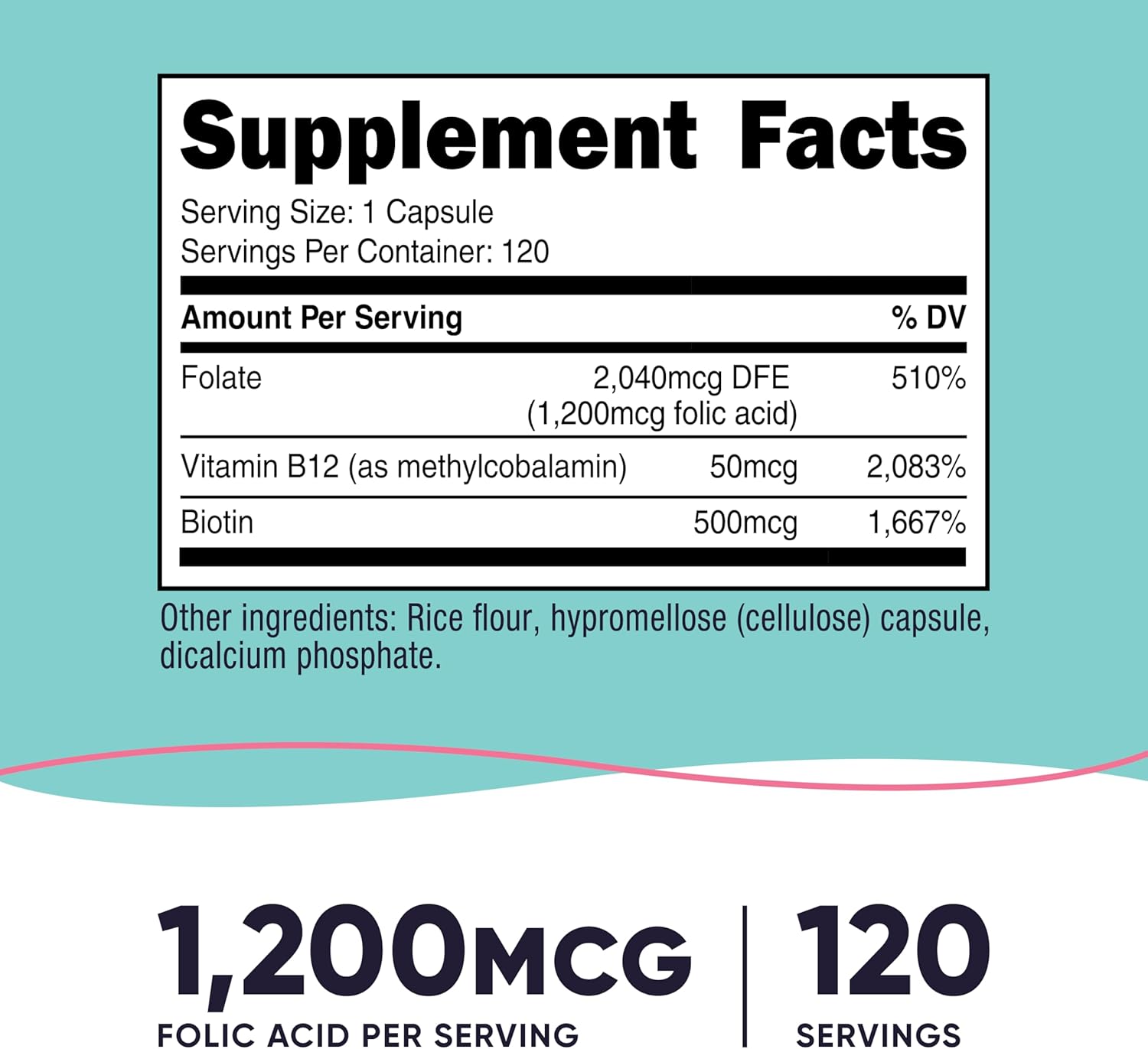NUTRICOST Ácido fólico para mujeres Folic Acid for Women - 2